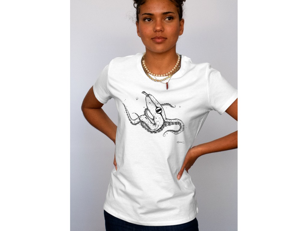 Tshirt femme Banana Bolt blanc Emilance