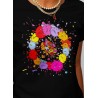 Tshirt femme noir Michel Pagnoux Solidoland Space Station zoom