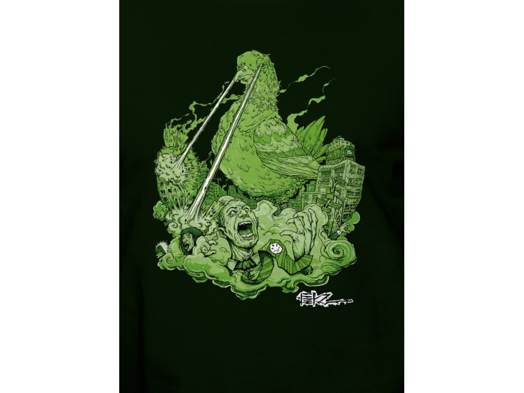 Tshirt homme forest green MIKZ Pigeon 3 zoom