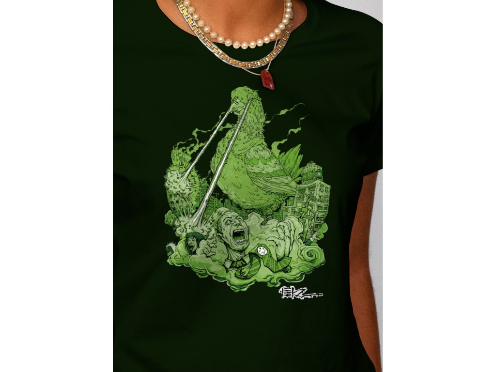 Tshirt femme forest green MIKZ Pigeon 3 zoom