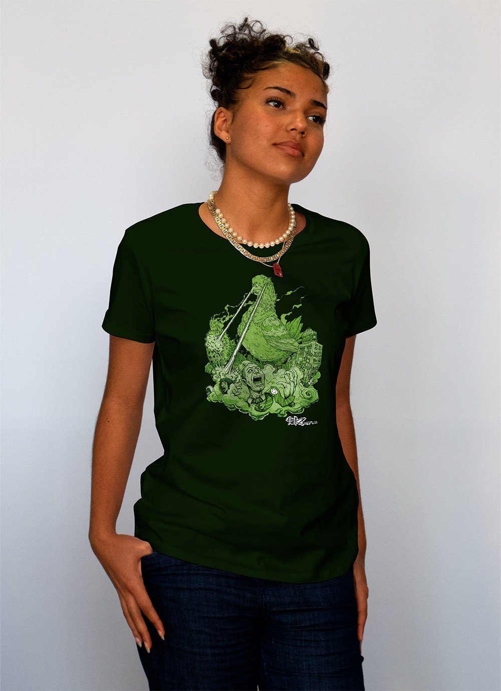 Tshirt femme forest green MIKZ Pigeon 3