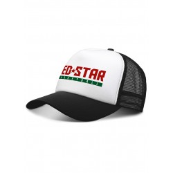 Casquette trucker Red Star Basketball noir et blanche face