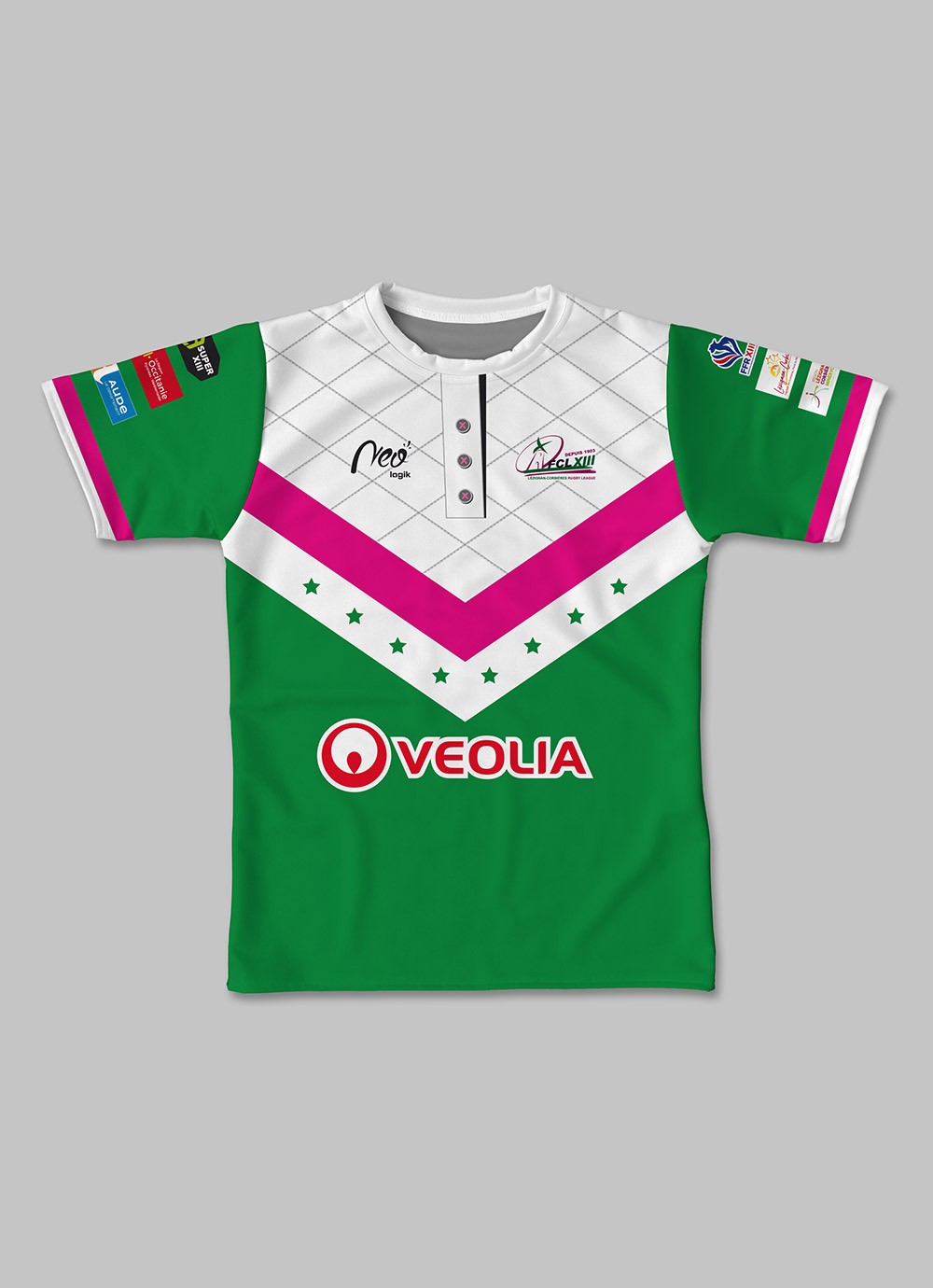 Maillot réplica FC Lézignan XIII Super XIII 2024-2025 face