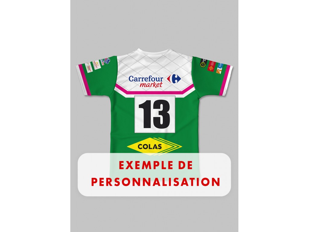 Maillot réplica FC Lézignan XIII Super XIII 2024-2025 exemple de personnalisation