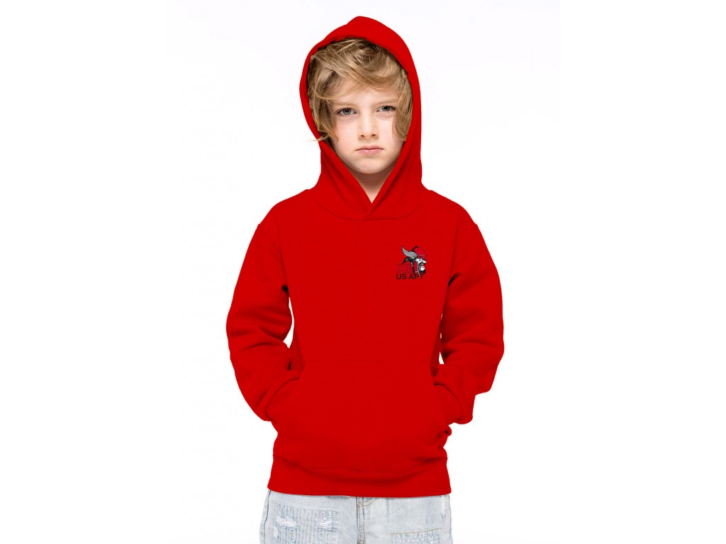 Sweat capuche enfant US Apt XIII rouge