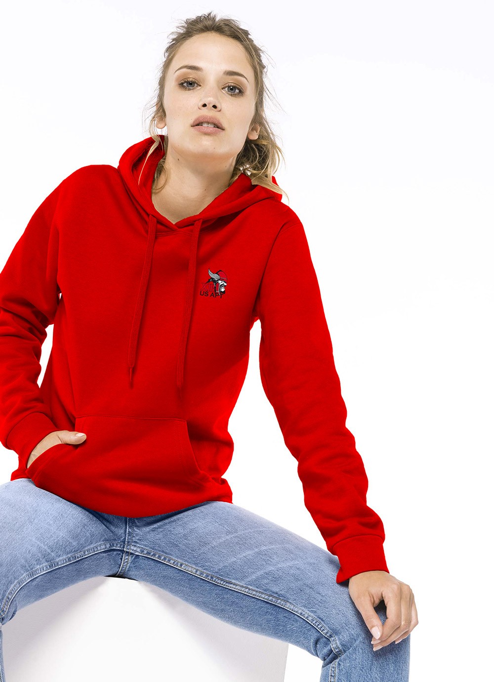 Sweat capuche femme US Apt XIII rouge