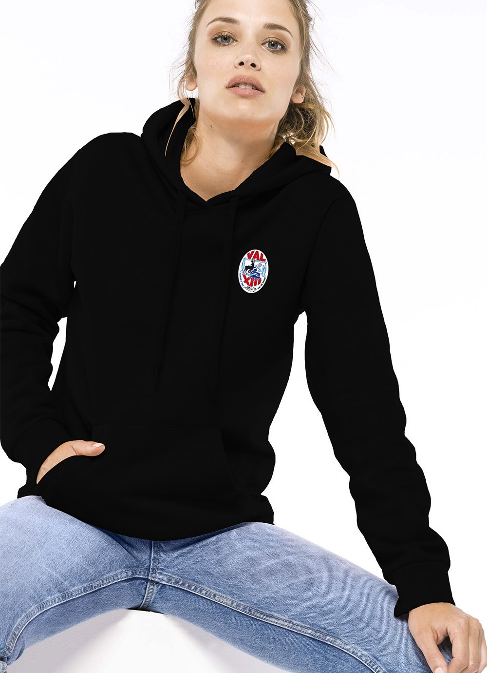 Sweat capuche femme Val XIII noir