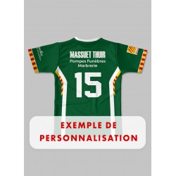 Maillot réplica US Thuir 2024-2025 dos exemple de personnalisation