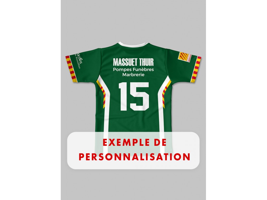 Maillot réplica US Thuir 2024-2025 dos exemple de personnalisation