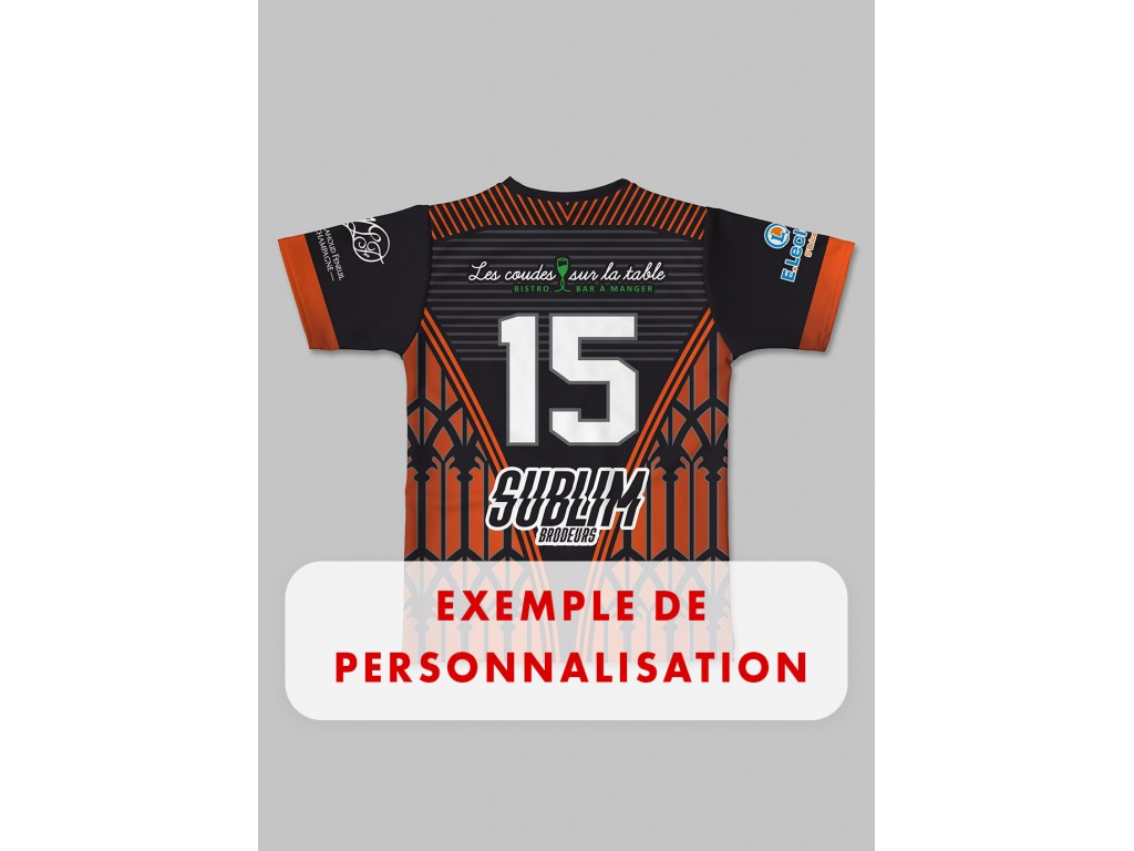 Maillot Effective Stade de Reims Rugby domicile 2024-2025 dos exemple de personnalisation