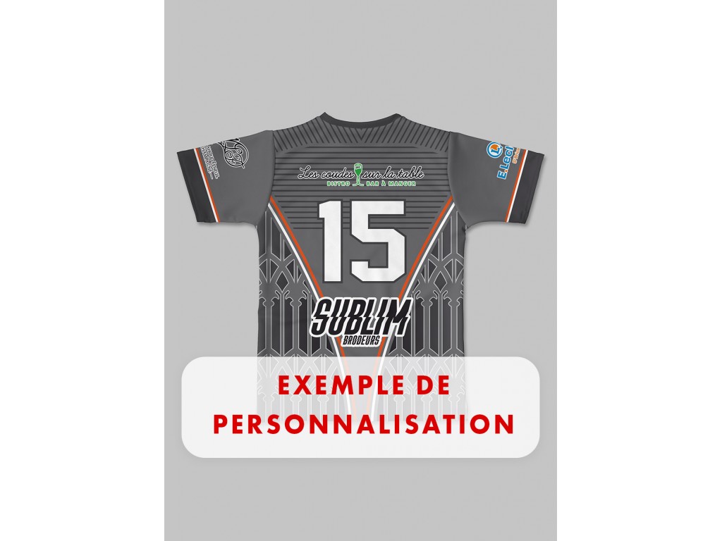 Maillot Effective Stade de Reims Rugby extérieur 2024-2025 dos exemple de personnalisation