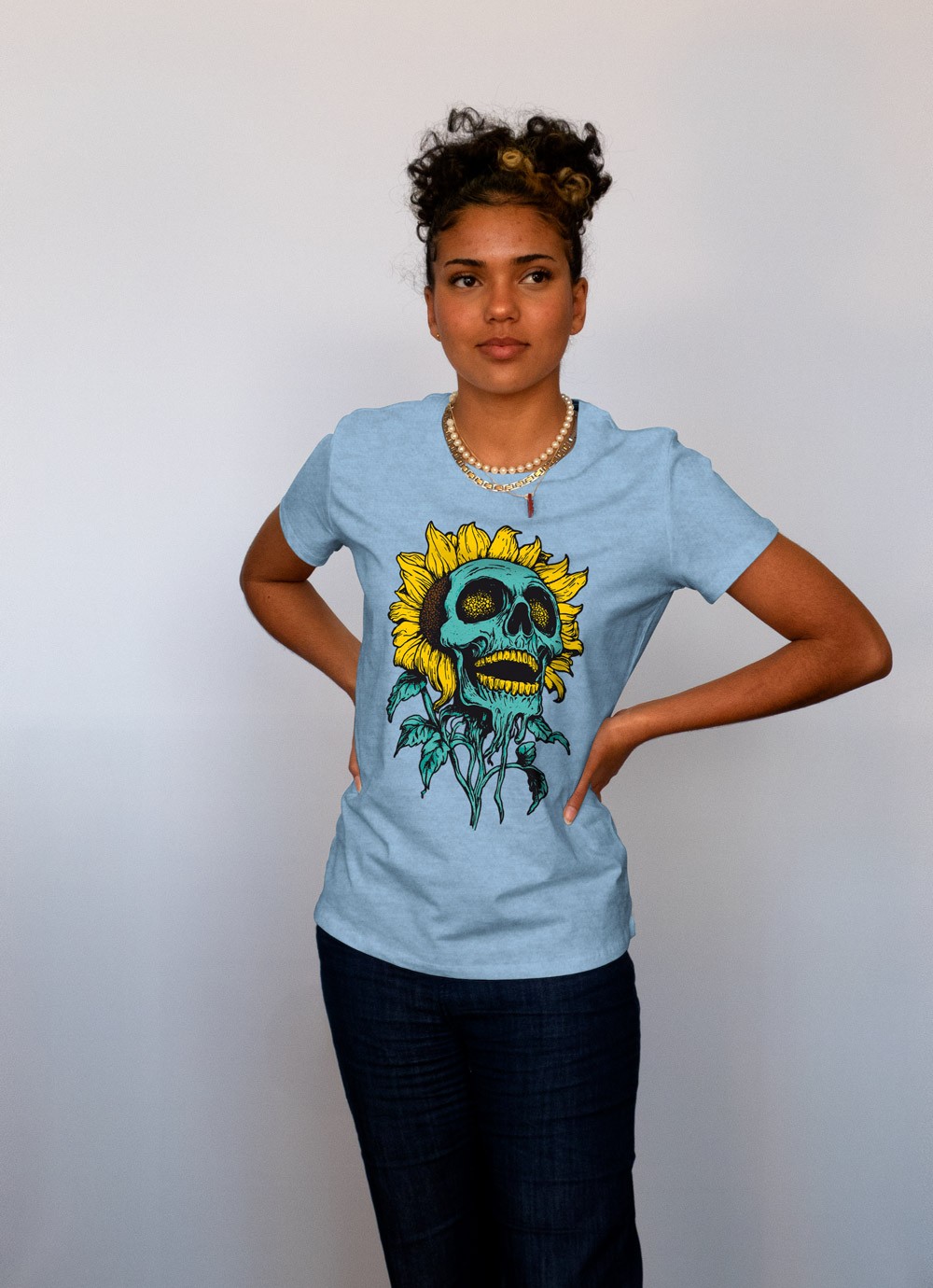 Tshirt femme skyblue Gifts Ungiven Sunflower