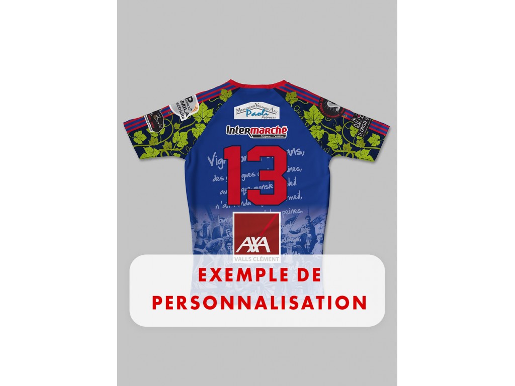 Maillot High Ground Ferrals XIII 2024-2025 dos exemple de personnalisation