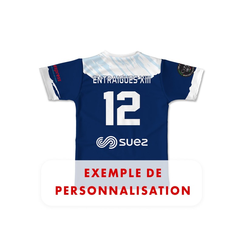 Maillot réplica 2024-2025 Carl Entraigues XIII exemple de personnalisation