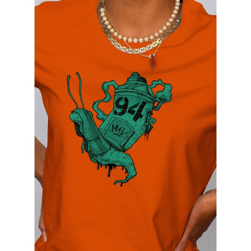 Tshirt femme orange Spray kargouille MIKZ zoom