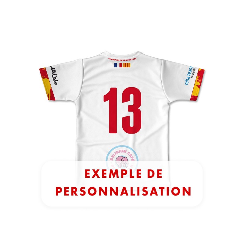 Maillot réplica 2025-2026 blanc handi dragons dos numero