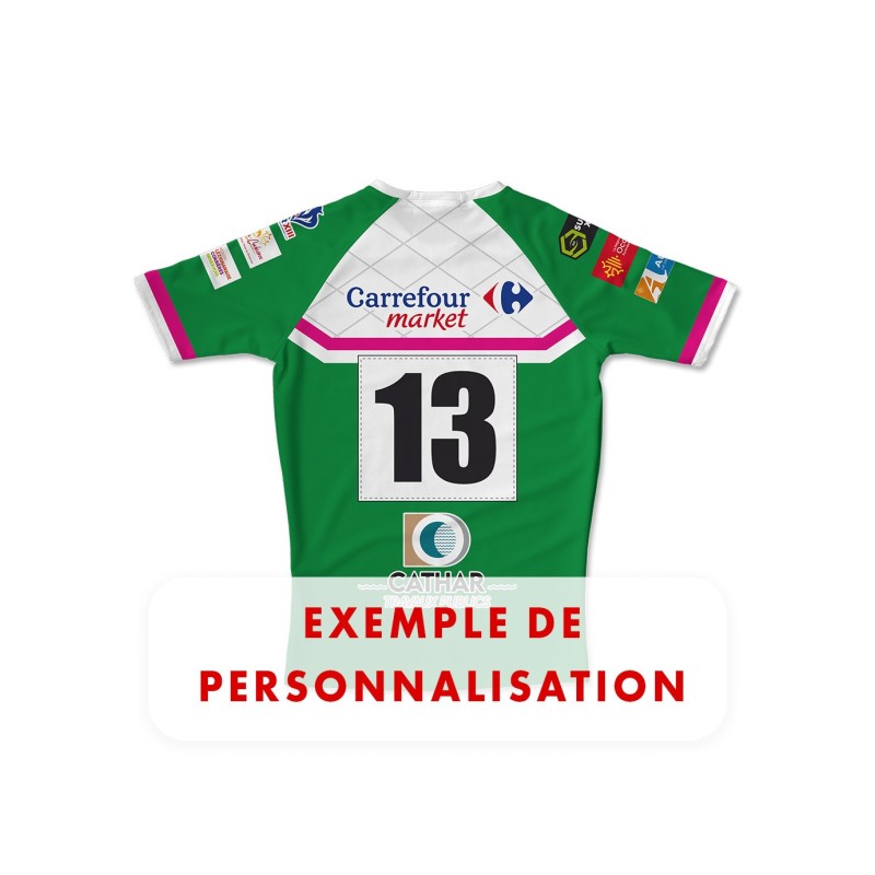 Maillot de match 2025-2026 FC Lezignan dos exemple personnalisation numéro