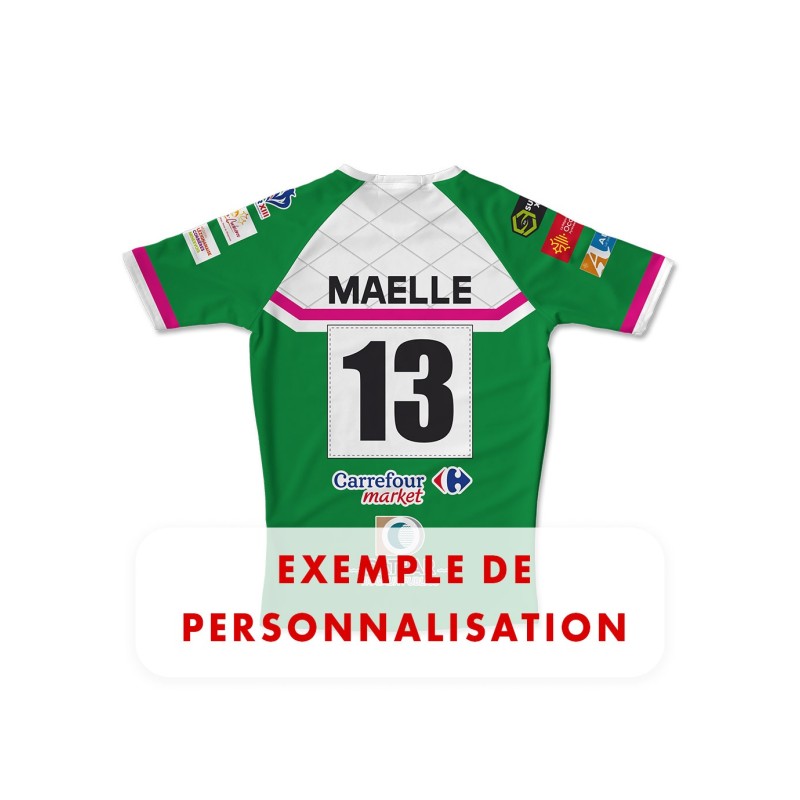 Maillot de match 2025-2026 FC Lezignan dos exemple personnalisation prénom numéro