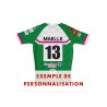 Maillot de match 2025-2026 FC Lezignan dos exemple personnalisation prénom numéro