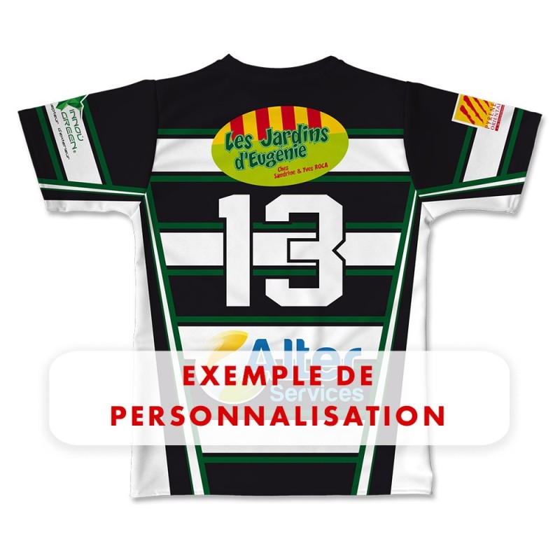 Maillot de match 2019-2020 Académie des Geckos Catalans dos exemple de personnalisation