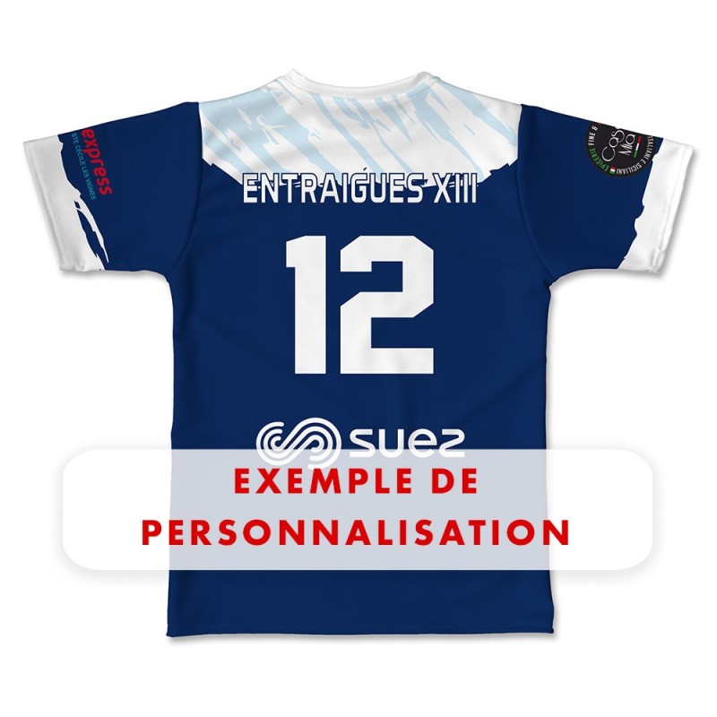 Maillot de match 2024-2025 Carl Entraigues XIII exemple de personnalisation