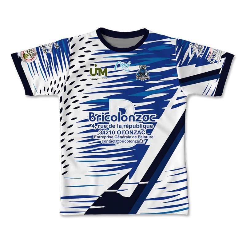 Maillot réplica 2025-2026 blanc - École Rugby Diable Bleu Olonzac