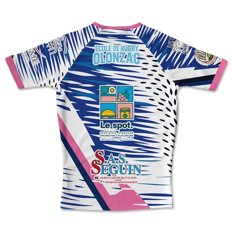Maillot de match féminine 2025-2026 blanc - École Rugby Diable Bleu Olonzac