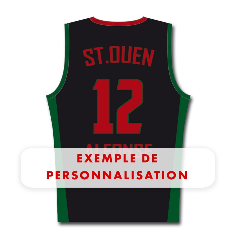 Débardeur basket homme 2023-2024 Red Star Basketball exemple de personnalisation dos