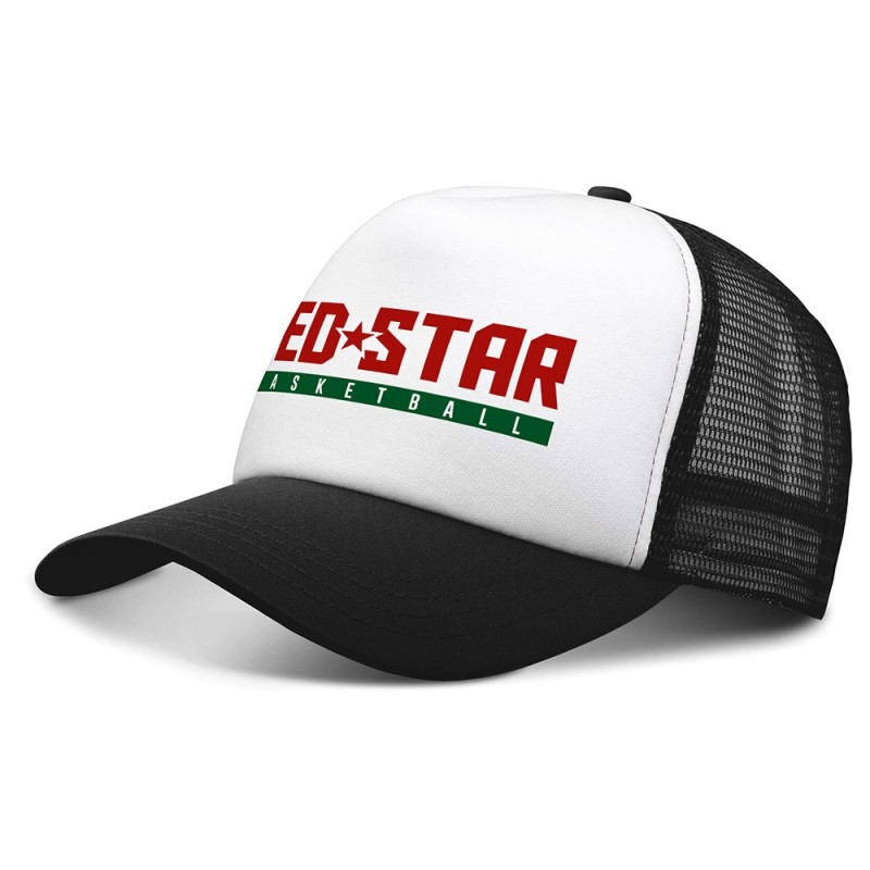Casquette trucker Red Star Basketball noir et blanche face