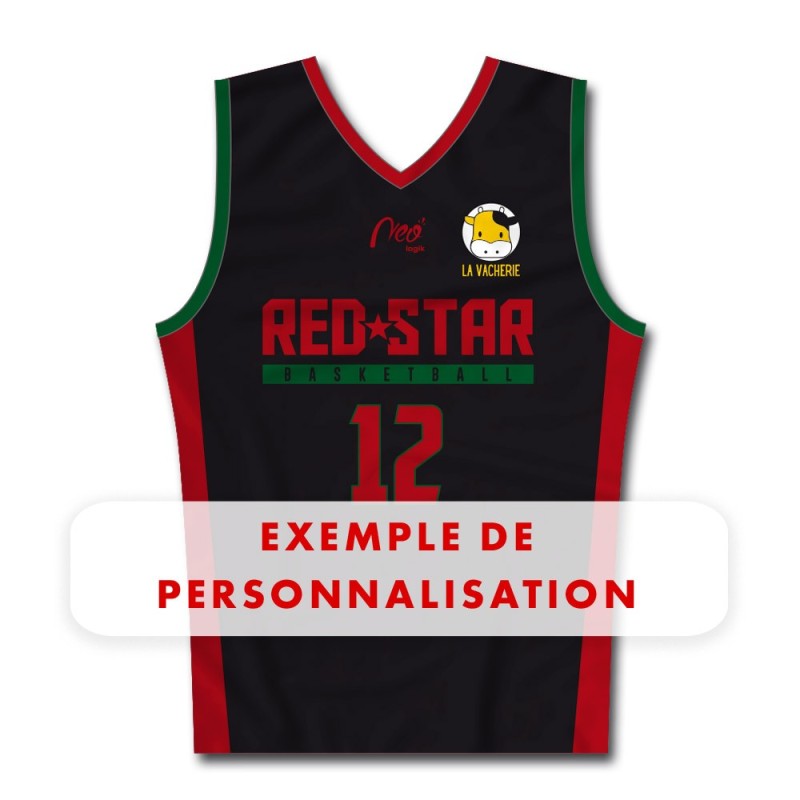 Débardeur basket enfant 2023-2024 Red Star Basketball exemple de personnalisation face