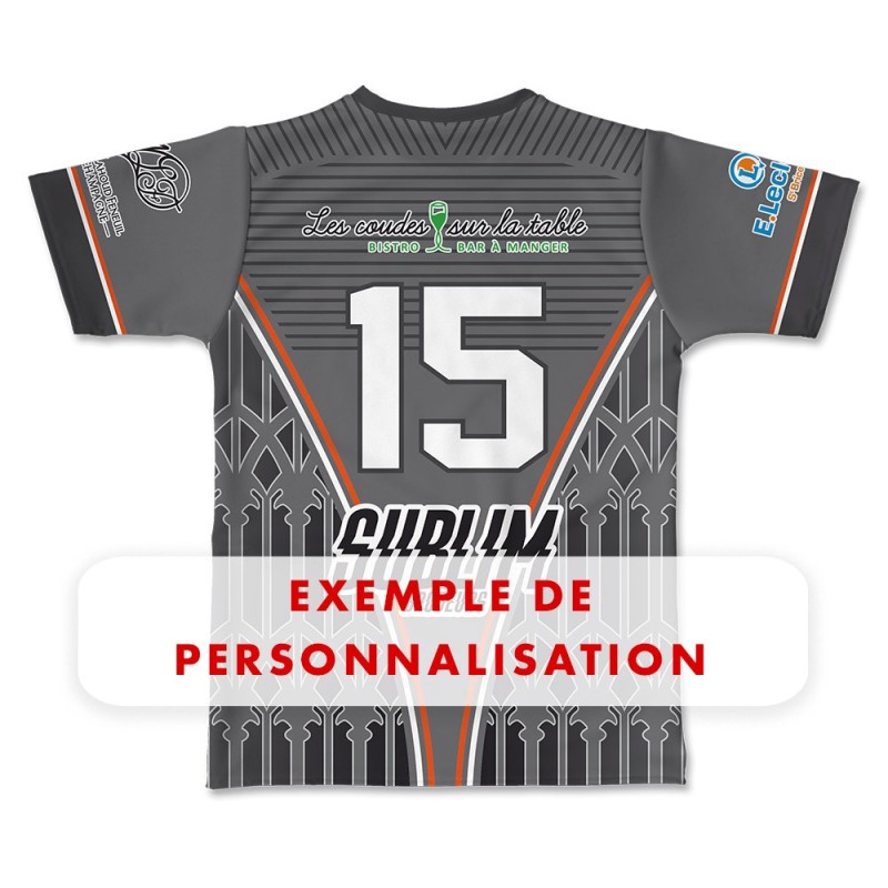Maillot Effective Stade de Reims Rugby extérieur 2024-2025 exemple de personnalisation