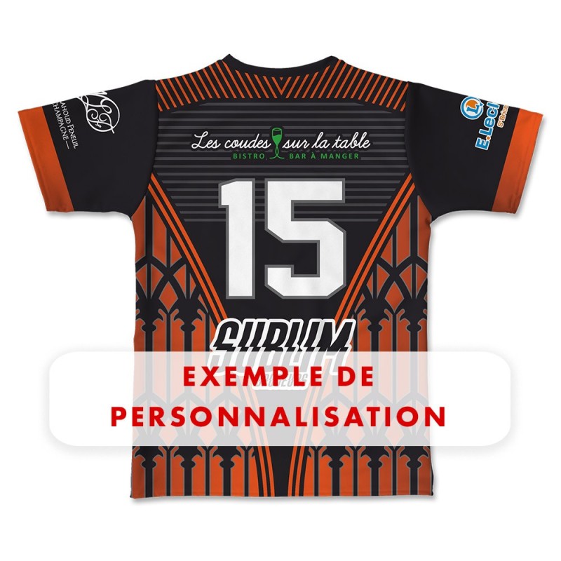 Maillot réplica Stade de Reims Rugby 2024-2025 domicile exemple de personnalisation