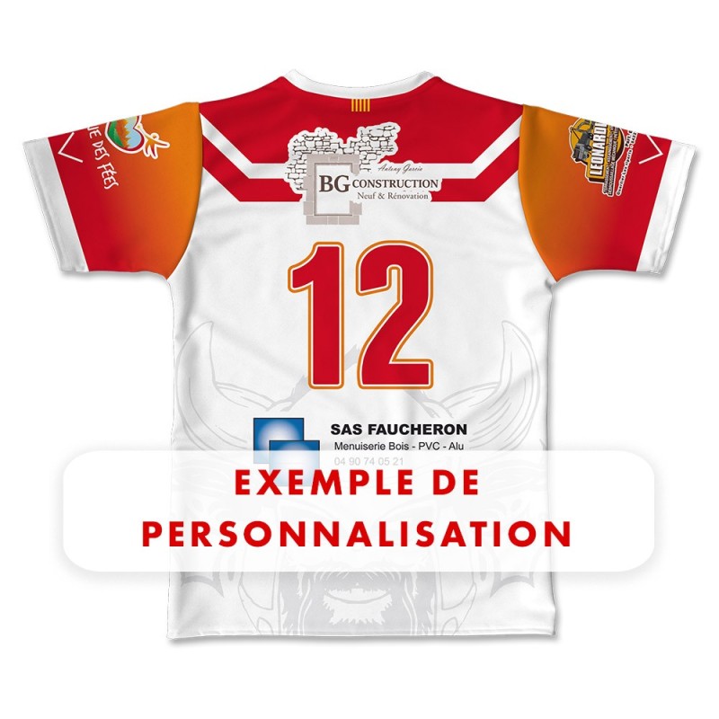 Maillot de match US Apt XIII 2024-2025 exemple de personnalisation