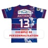 Maillot réplica US Ferrals XIII 2022-2023 bleu exemple de personnalisation