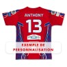 Maillot réplica US Ferrals XIII 2022-2023 rouge exemple de personnalisation