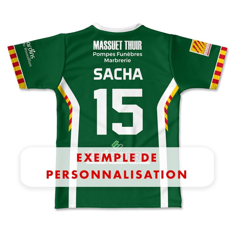 Maillot de match 2025-2026 us thuir dos exemple de personnalisation