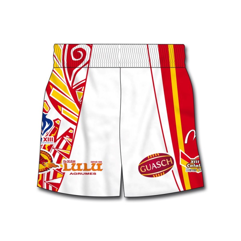 Short de match XIII Catalan tribal 2017-2018 face