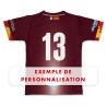 Maillot de match 2025-2026 bordeau handi dragons exemple de personnalisation