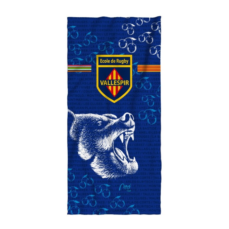 Serviette de plage de l’École de Rugby du Vallespir.