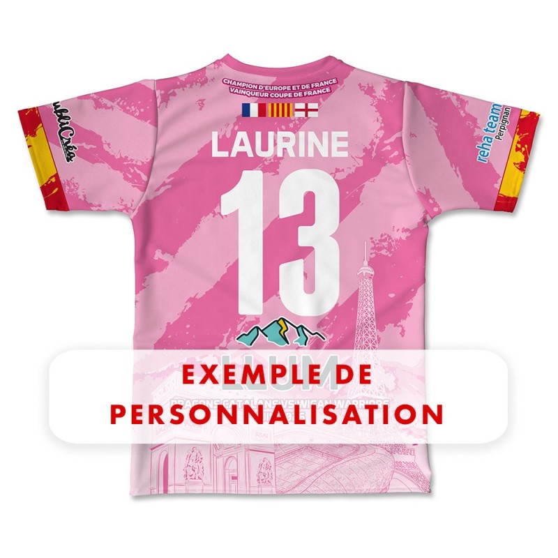 Maillot de match 2025-2026 rose handi dragon dos personnalisation