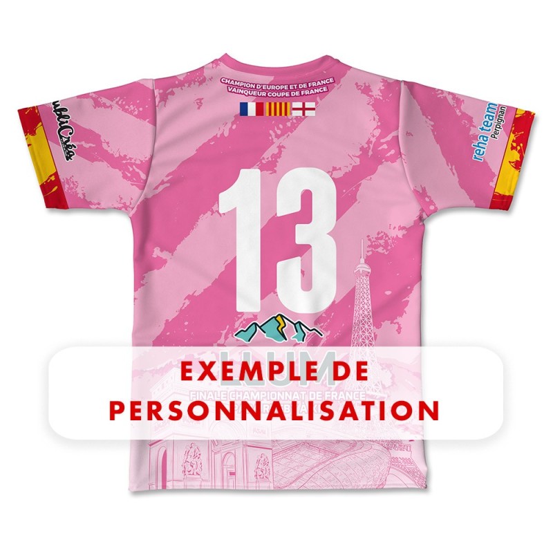Maillot de match 2025-2026 rose handi dragon dos personnalisation