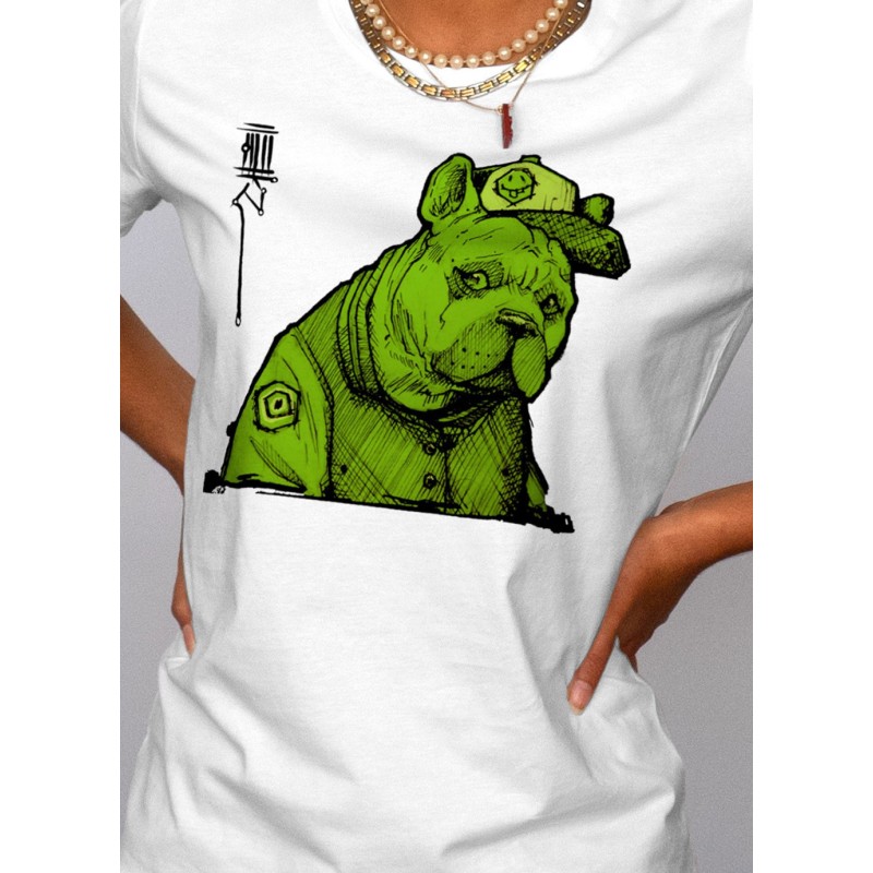 Tshirt femme blanc Dogo zoom