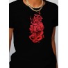 Tshirt femme noir Vino Veritas zoom