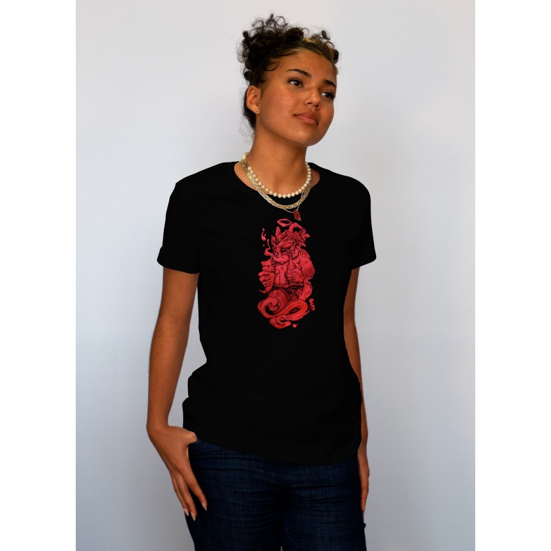 Tshirt femme noir Vino Veritas