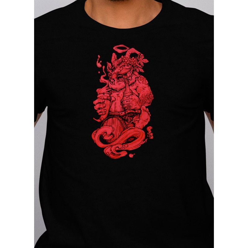 Tshirt homme noir Vino Veritas zoom
