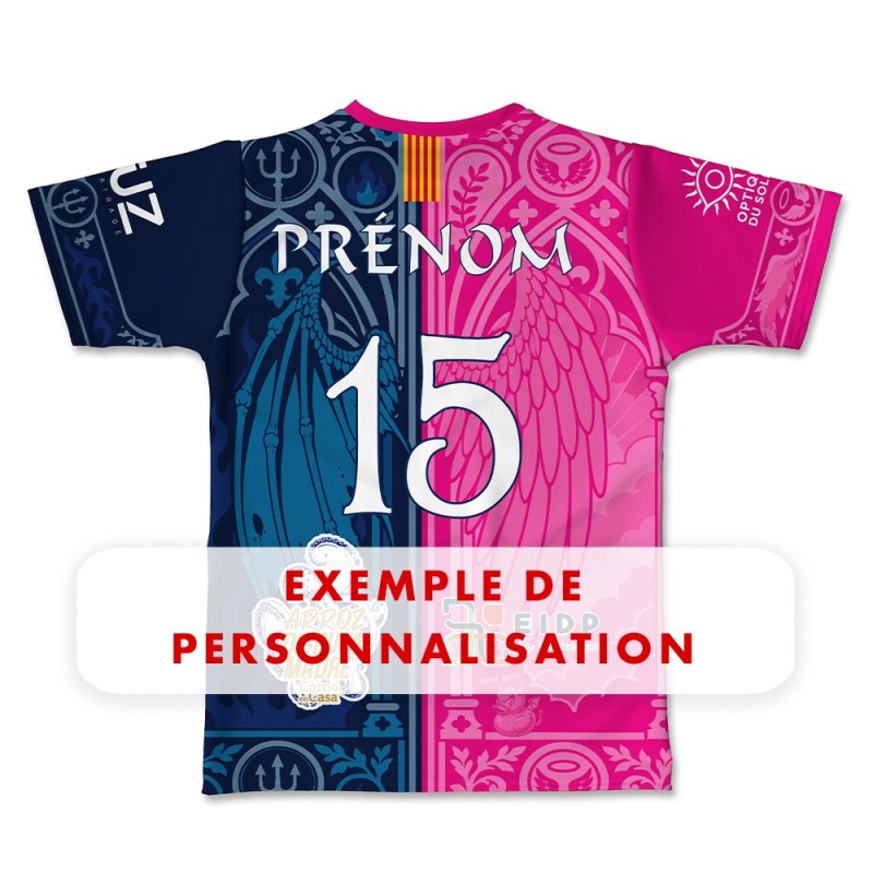 Maillot réplica Baby Nyn's 2026-2027 Ange et Démon dos exemple personnalisation prénom et numéro