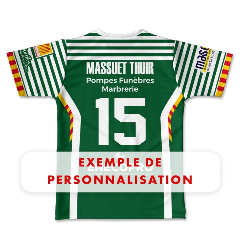Maillot de match 2026-2027 US Thuir dos exemple de personnalisation numéro