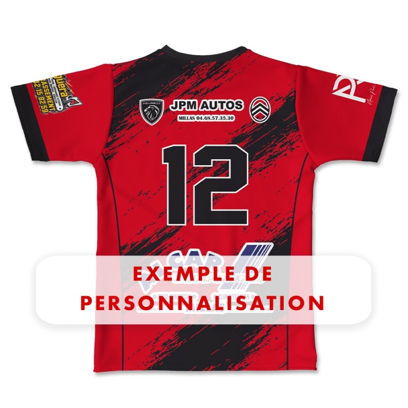 Maillot réplica US Millas 2026-2027 Séniors Première dos exemple personnalisation numéro