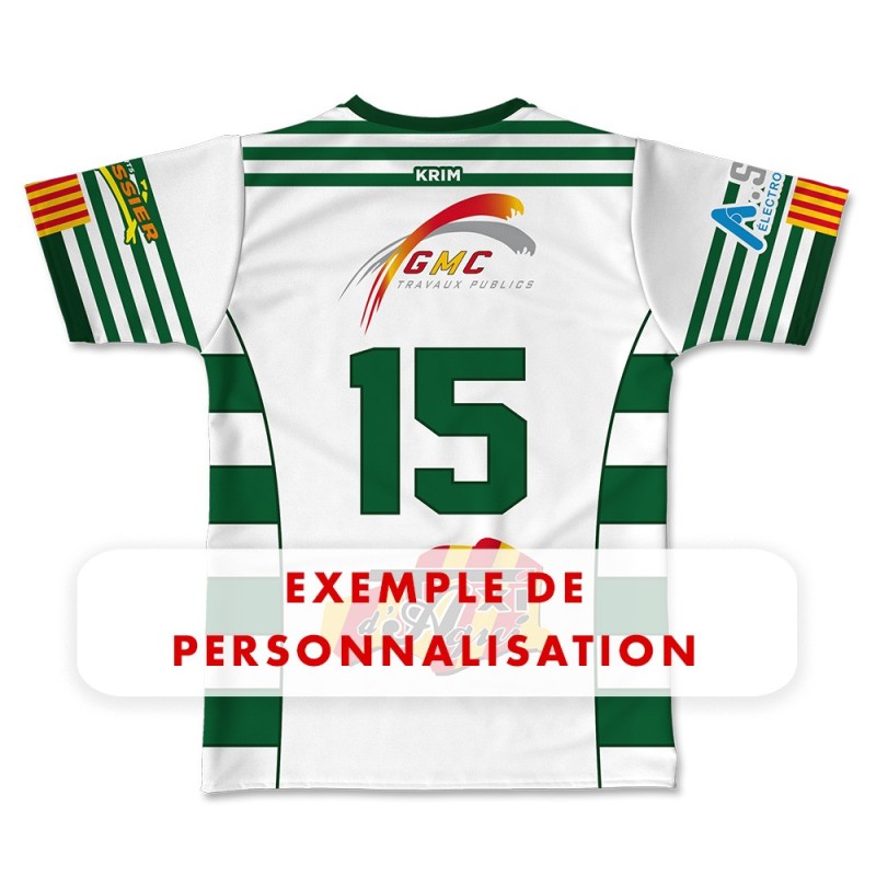Maillot de match 2026-2027 RC Ponteilla dos exemple de personnalisation numéro
