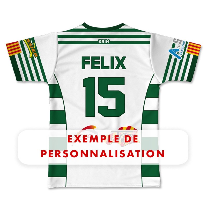 Maillot réplica 2026-2027 RC Ponteilla dos exemple de personnalisation prénom et numéro